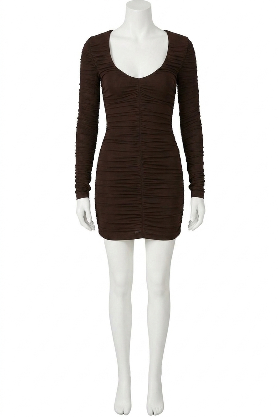 NEW RONNY KOBO julisa dress in chocolate brown